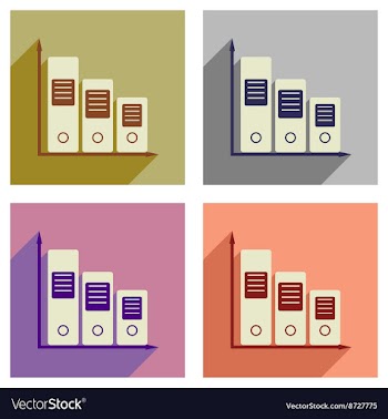 Concept of flat icons with long shadow folder vector image