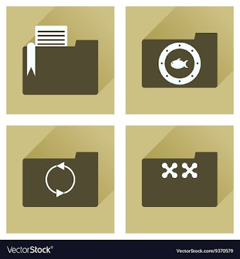 Concept of flat icons with long shadow folder vector image
