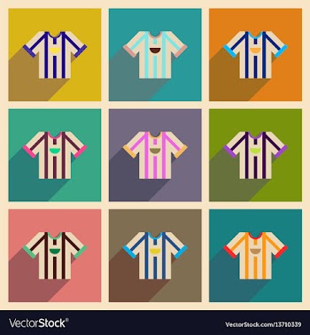 Concept of flat icons with long shadow football vector image