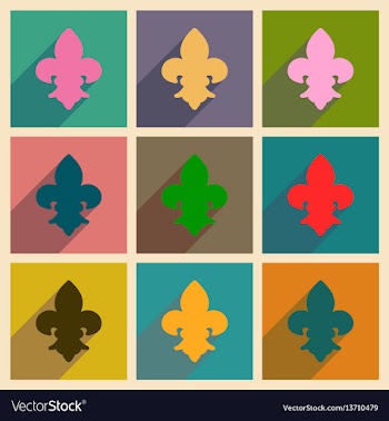 Concept of flat icons with long shadow french sign vector image