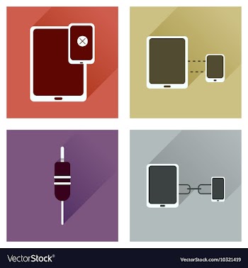 Concept of flat icons with long shadow Gadgets vector image
