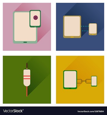 Concept of flat icons with long shadow Gadgets vector image