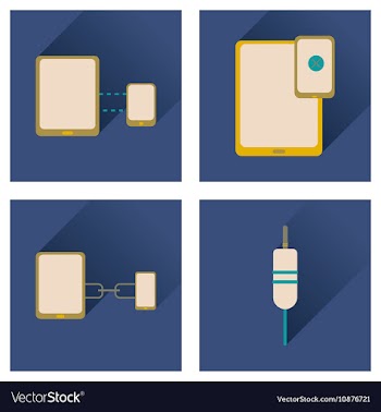 Concept of flat icons with long shadow Gadgets vector image