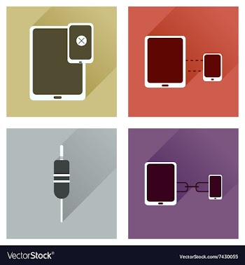 Concept of flat icons with long shadow Gadgets vector image