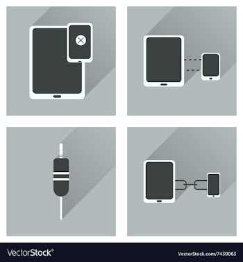 Concept of flat icons with long shadow Gadgets vector image
