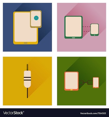 Concept of flat icons with long shadow Gadgets vector image