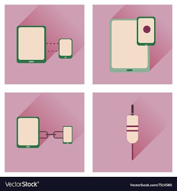Concept of flat icons with long shadow Gadgets vector image