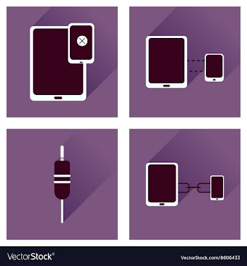 Concept of flat icons with long shadow Gadgets vector image