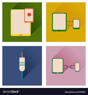 Concept of flat icons with long shadow Gadgets vector image