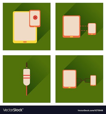 Concept of flat icons with long shadow Gadgets vector image