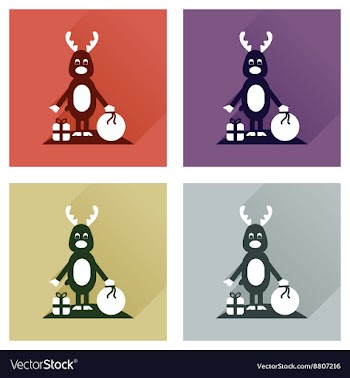 Concept of flat icons with long shadow gift bag vector image