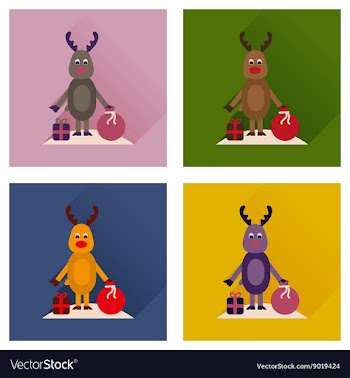Concept of flat icons with long shadow gift bag vector image