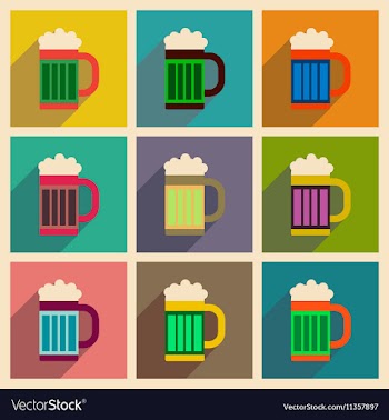 Concept of flat icons with long shadow glass of vector image