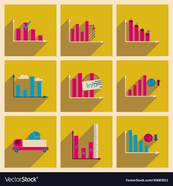 Concept of flat icons with long shadow graphics vector image
