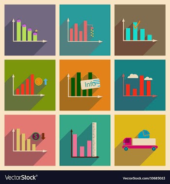 Concept of flat icons with long shadow graphics vector image