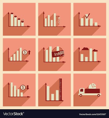 Concept of flat icons with long shadow graphics vector image