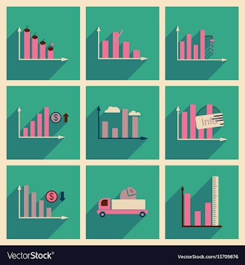 Concept of flat icons with long shadow graphics vector image