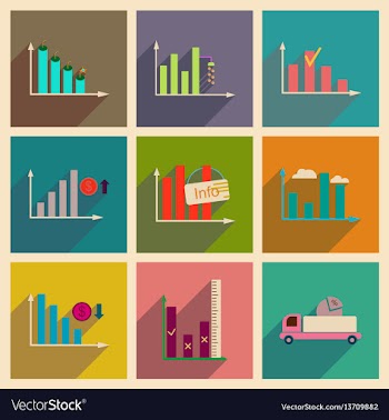 Concept of flat icons with long shadow graphics vector image
