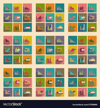 Concept of flat icons with long shadow graphics vector image
