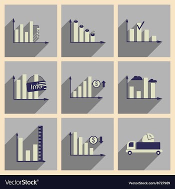 Concept of flat icons with long shadow graphics vector image