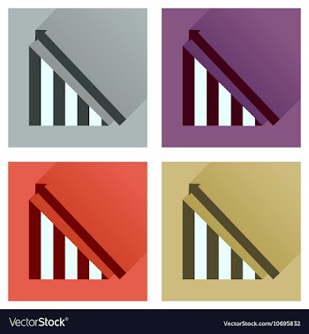 Concept of flat icons with long shadow growing vector image