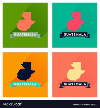 Concept of flat icons with long shadow Guatemala vector image