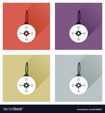 Concept of flat icons with long shadow Hanukkah vector image