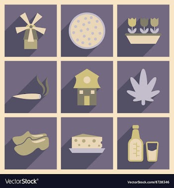 Concept of flat icons with long shadow Holland vector image