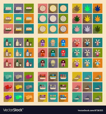 Concept of flat icons with long shadow Holland vector image