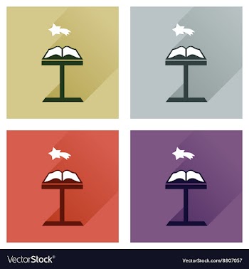 Concept of flat icons with long shadow holy bible vector image