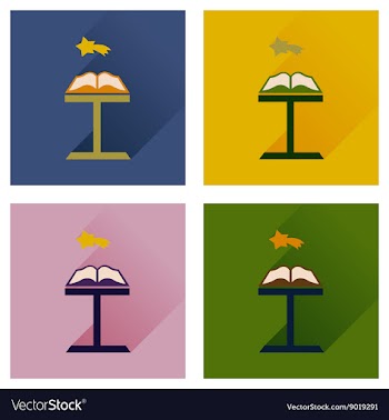 Concept of flat icons with long shadow holy bible vector image