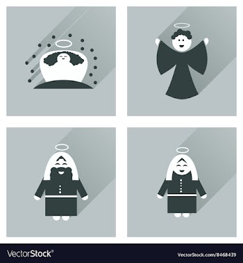 Concept of flat icons with long shadow holy Family vector image