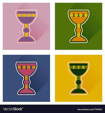 Concept of flat icons with long shadow Holy Grail vector image