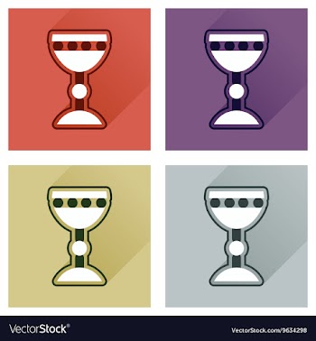 Concept of flat icons with long shadow Holy Grail vector image