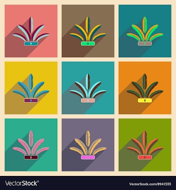 Concept of flat icons with long shadow Indian vector image