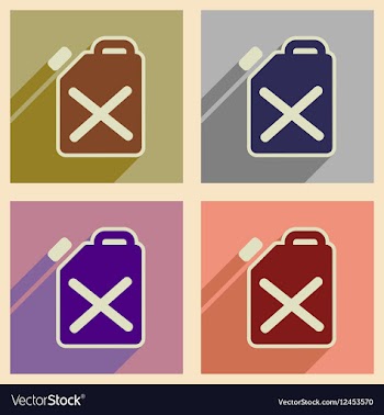 Concept of flat icons with long shadow jerrycan vector image