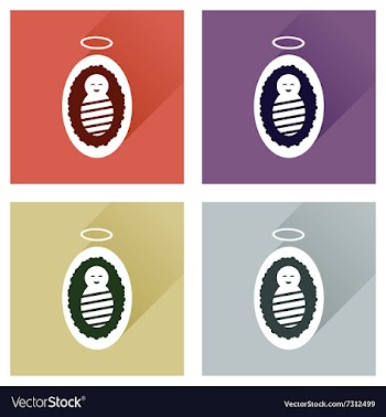 Concept of flat icons with long shadow Jesus vector image