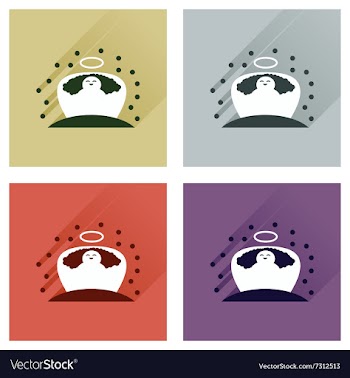 Concept of flat icons with long shadow Jesus vector image