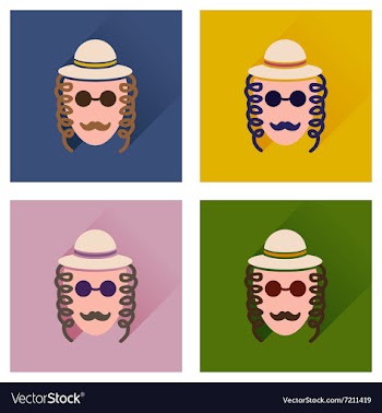 Concept of flat icons with long shadow Jewish man vector image