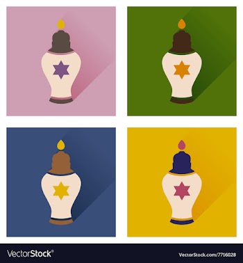 Concept of flat icons with long shadow Jewish vector image