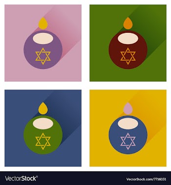 Concept of flat icons with long shadow Jewish vector image