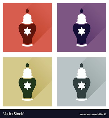 Concept of flat icons with long shadow Jewish vector image