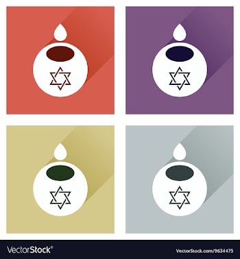 Concept of flat icons with long shadow Jewish vector image