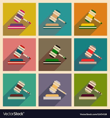 Concept of flat icons with long shadow judge vector image