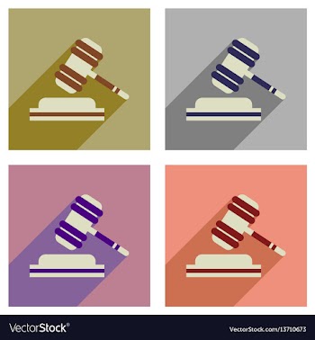 Concept of flat icons with long shadow judge vector image