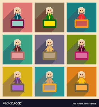 Concept of flat icons with long shadow judge vector image