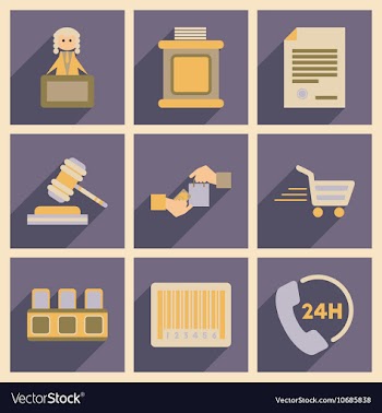 Concept of flat icons with long shadow judging vector image