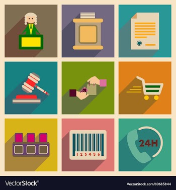 Concept of flat icons with long shadow judging vector image