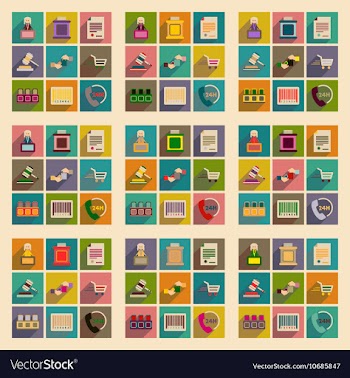 Concept of flat icons with long shadow judging vector image