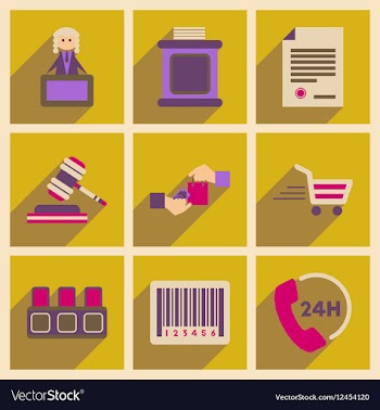 Concept of flat icons with long shadow judging vector image